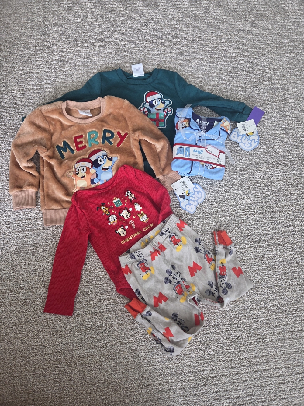 Bluey and Disney Holiday Pajama Set